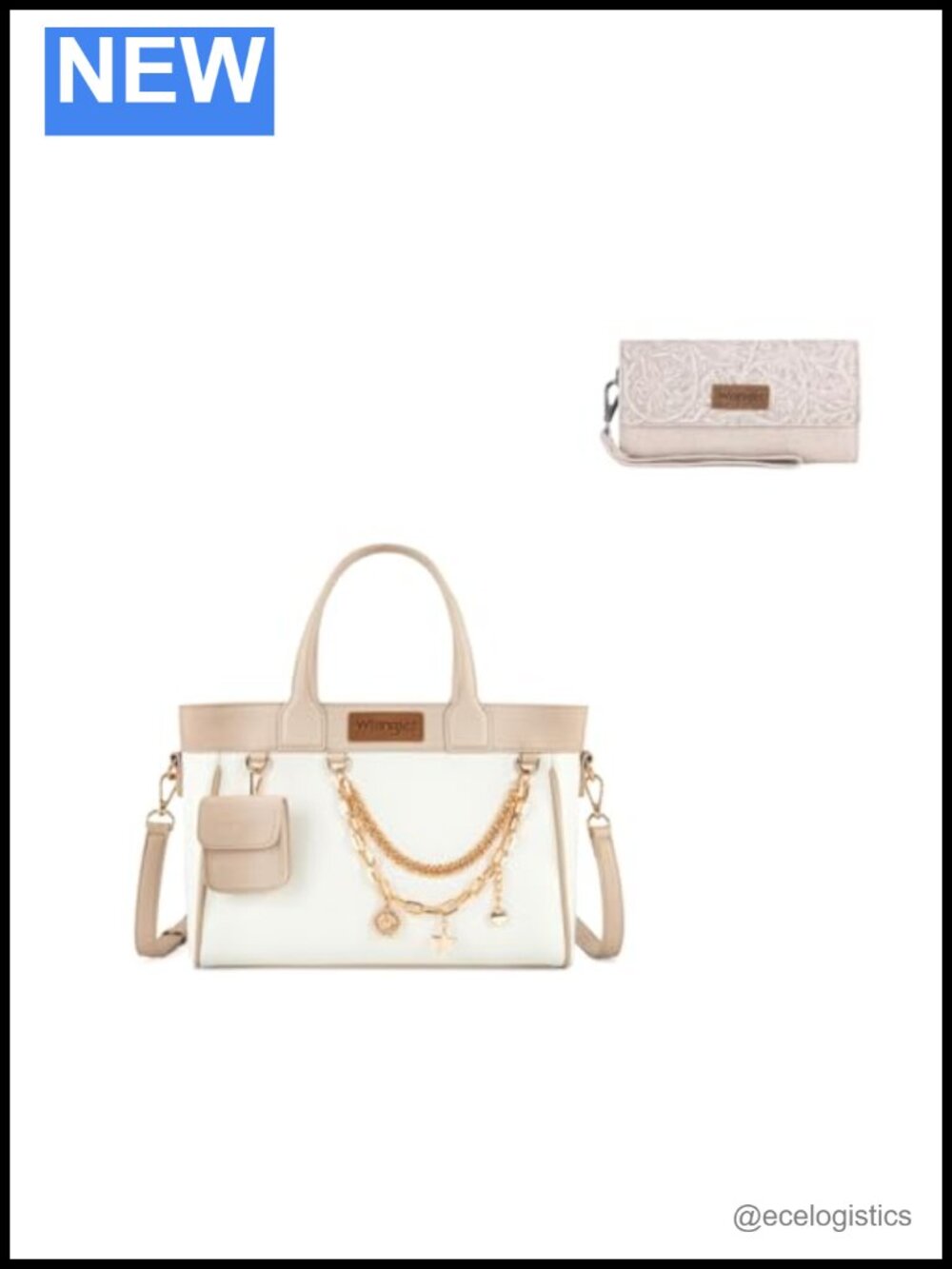 Western Style Tote Bag with Matching Wallet